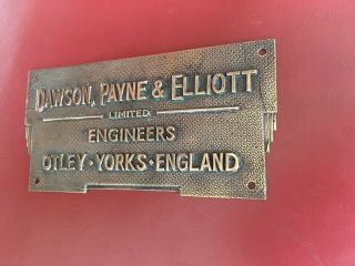 Vintage Art Deco Cast Bronze Machine Plate “Dawson Payne & Elliott” 2