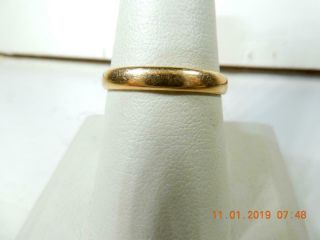 Vintage Mens Wedding Band 14k Solid Gold 3mm Size 10 Weight 2.  95 Grams