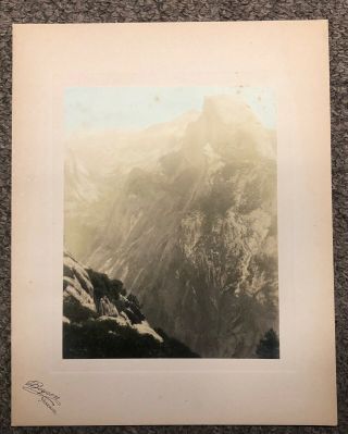Vintage C1900 J.  T.  Boysen Half - Dome,  Yosemite Hand Colored Photograph