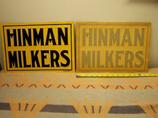 Hinman Milkers Tin Dairy Farm Up 2 Date Advertising N.  Y.  Agriculture Sign