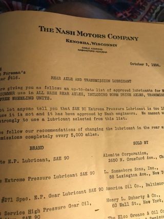 Vintage Binder Full Of Over 100 Nash Car Shop Foreman’s Letters From Nash 1934