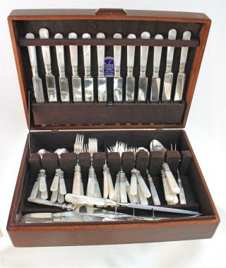 72 Pc Pearl Handled Flatware With Rare Teaspoons