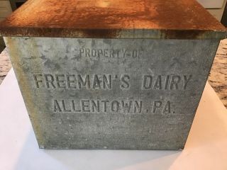 Vintage Milk Man Bottle Dairy Box Freemans Dairy Allentown PA Lehigh County 2