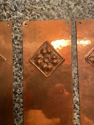 8 Antique copper arts and Crafts Finger Plates Pos Shapland & Petter Barnstaple 2