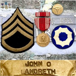 Named Wwii Us Army Good Conduct Medal Ssgt John O Landreth Medical Dept Research