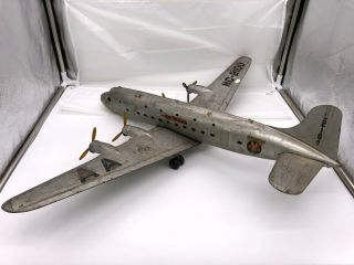 1950 American Airlines Dc - 4 Nc2100 Vintage Louis Marx Tin Airplane