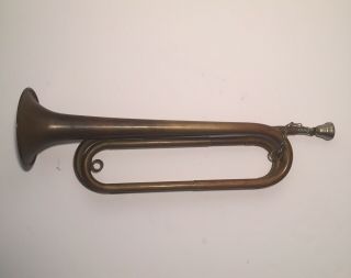 Vtg Rexcraft U.  S.  Regulation Brass Bugle W/ Mouthpiece