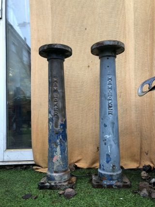 2 X Cast Iron Pillars Industrial Valve Stems Ham Baker Great For Upcycling