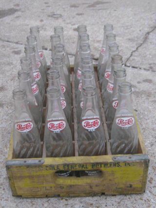 Box Money Back Bottle Vintage Pepsi - Cola Yellow Wooden Wood Crate Box