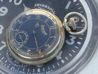 Vintage Ww1 Era Military Marked Ingersoll H/w Pocket Watch W/d Arrow Exlt W/oder