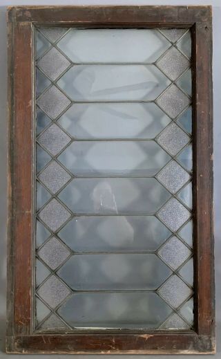 Lg Antique Edwardian Era English Bar Pub Salvaged Leaded Glass Old Wood Window