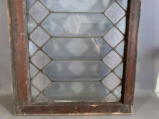 LG Antique EDWARDIAN Era ENGLISH Bar PUB Salvaged LEADED GLASS Old WOOD WINDOW 3