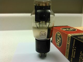 Vintage Rca Radiotron 2a3 Vacuum Tube Black Plate 1943 Made In Usa