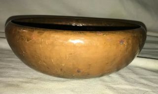Vintage Craftsman Hand Made Hammered 9” Copper Arts & Crafts Bowl Mission Heavy