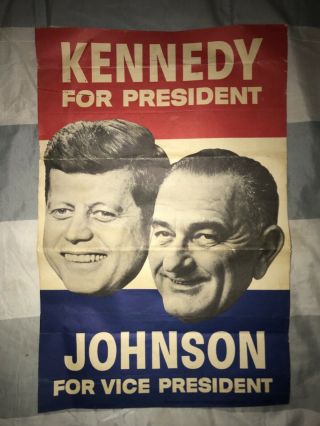 John Kennedy Lyndon Johnson 1960 Campaign Poster -