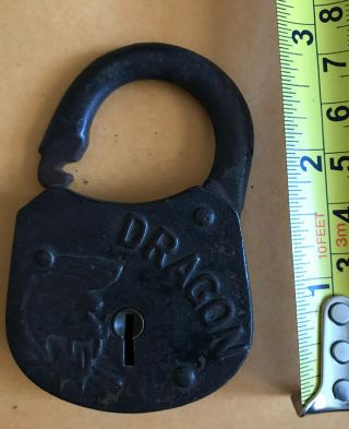 Vintage Dragon Padlock - No Key,  Does Not Work