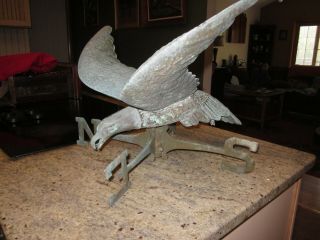 Antique Copper Eagle Weathervane With Directionals Patina