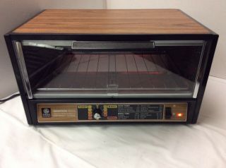 Vintage General Electric Ge Versatron 1000 Toaster Oven Euc Woodgrain