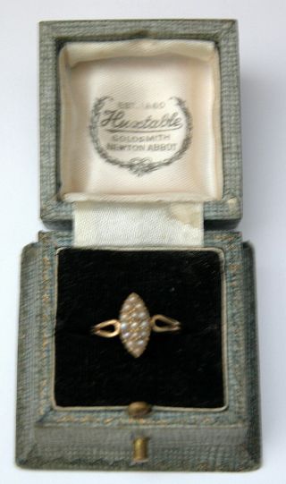 Charming Victorian 18ct.  Gold Ring With Seed Pearls