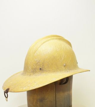 Vintage 1952 Hard Boiled E.  D.  Bullard Fiberglass Fire Fighter Helmet Hat WLFD 3