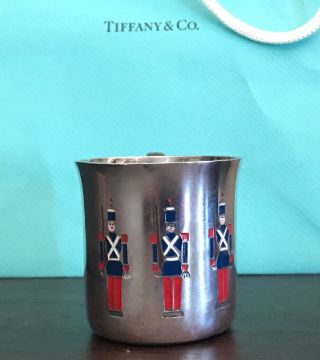 Vintage Tiffany & Co Makers Sterling Silver Baby Cup Soldiers Rare 23245 F