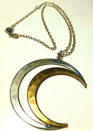 Rlm Studio Robert Lee Morris Sterling Silver Brass Moon Cable Chain Necklace