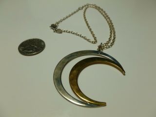 RLM STUDIO ROBERT LEE MORRIS STERLING SILVER BRASS MOON CABLE CHAIN NECKLACE 2