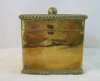 Vintage Solid Brass Hinged Tea Box Pot Mungal India