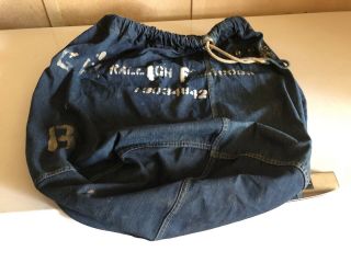 Vintage World War Ii Army Denim " B " Bag
