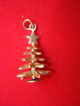 Vintage 14k Yellow Gold Christmas Tree Charm - Very Nicely Detailed