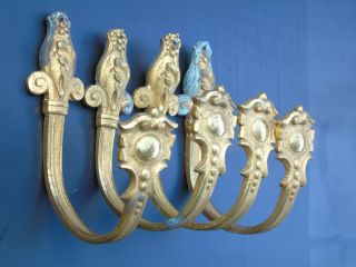Vintage French Tieback Hooks Antique Gilt Bronze Ormolu Set Of 4 Napoleon Iii