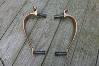 Antique Vintage large 2x solid brass pull double door handle project replacement 2