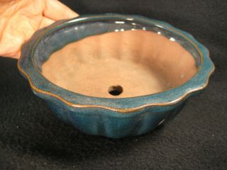 Vintage Japanese Showa Era (c.  1950) Ceramic Bonsai Planter Pot Drip Glazed
