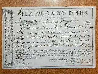 1860 Columbia Tuolumne Ca Wells Fargo Mc Dermitt Gold Dust San Francisco