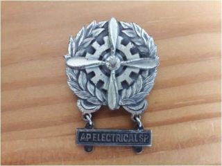 Usaaf Army Air Forces Qualification Tech Badge - Ap Electrical Sp