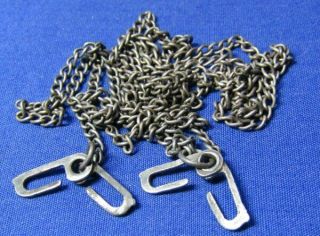 Wwii Sterling Army,  Navy,  Usmc Dog Tag Chain With J - Hooks Weighs 8 Grams