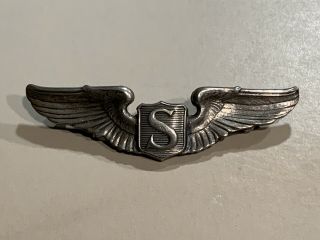 Wwii Us Service Pilots 3” Sterling Wings A.  E.  Co