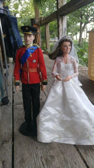 Ashton Drake Kate Middleton Danbury Prince William Wedding Dolls 18 " Tall