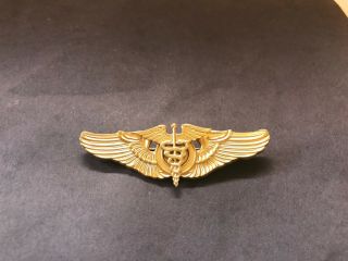 Ww2 U.  S.  Army/af " Flight Surgeon Wing " Gold On Sterling Meyers Nm