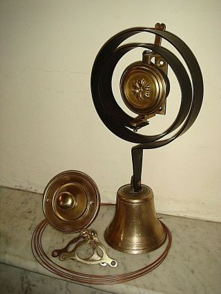 Large Victorian Door Bell,  Servants Bell.  Pull & Cranks,  Antique Visitors Bell. 2
