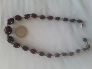 Vintage Cherry Amber Bakelite Graduated Beads Necklace / weight 21g 2