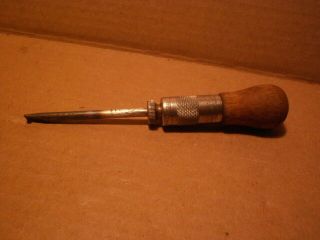 Vintage - Millers Falls Co - No.  55 Ratcheting Screwdriver - Wood Handle