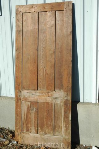Antique Vintage 1800s Solid Wood 6 Panel House / Barn Outbuilding Door 88x35 7/8