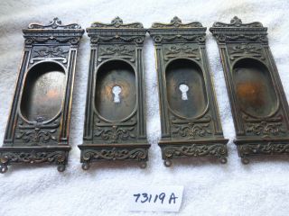 Four Antique Rhco " Toulon " Cast Bronze Pocket Door Pulls 73119 A