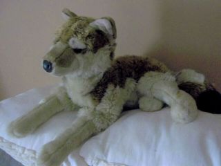 Rare Fao Schwarz Cuddly Plush Coyote Wolf Stuffed Toy Animal