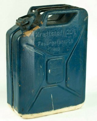 Wwii Jerry Can Wehrmacht 20 L 1943 Kraftstoff Repainted Dunkelgelb German Ww2