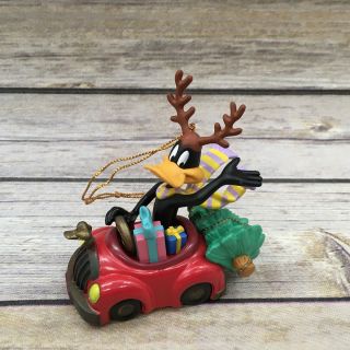 1996 Matrix Looney Tunes Daffy Duck In Red Car Ornament
