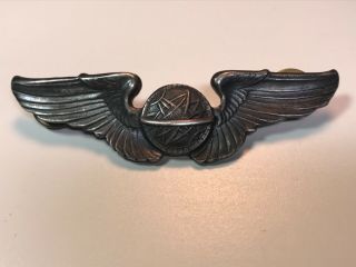 Sterling Silver Navigators Cluch - Back Wings,  Full Size,  3 Inches Wide,  3/4 Tall