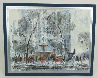 Ralph Avery,  Fountain Christmas Card,  American Artists Group 7.  5 " X 6 "