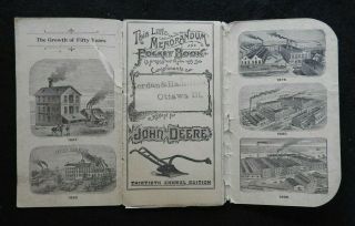 1896 John Deere Farmers Pocket Ledger Jordan & Hamilton Hardware Store Ottawa Il